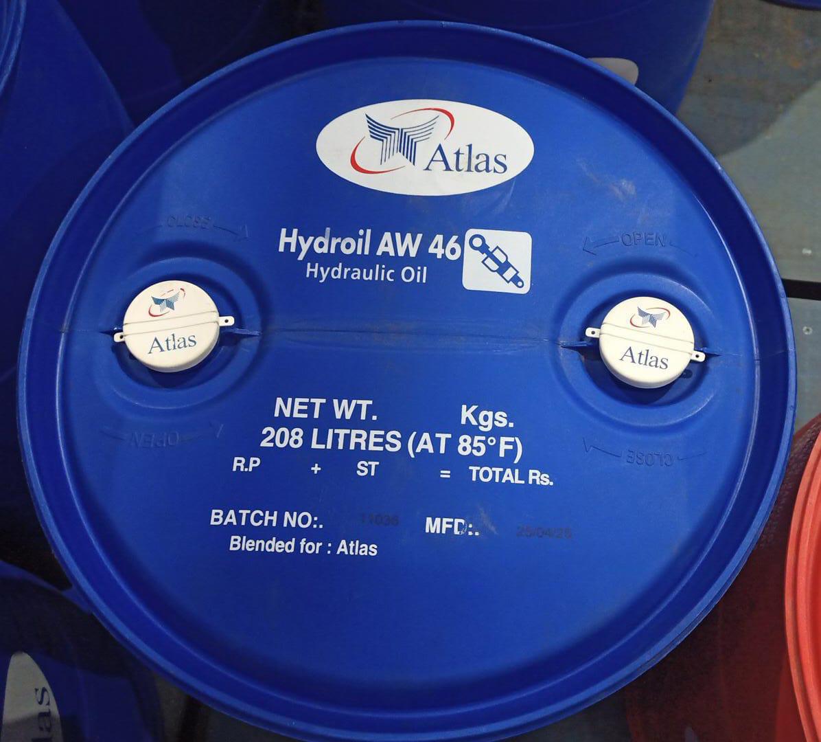 Atlas Hydroil AW 46 Hydraulic Oil – 208 Litres Drum