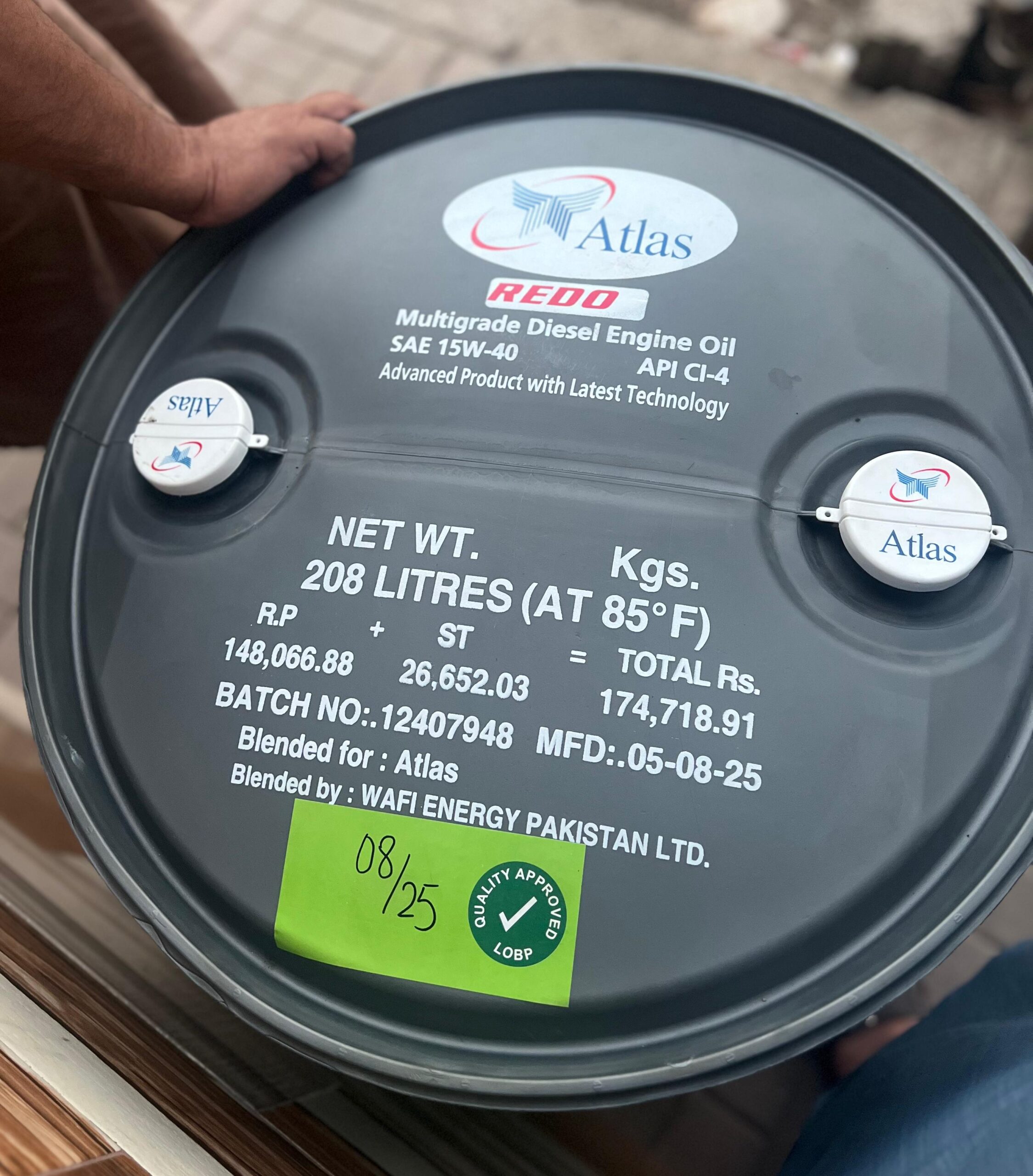 Atlas REDO Multigrade Diesel Engine Oil SAE 15W-40 – 208 Litres Drum